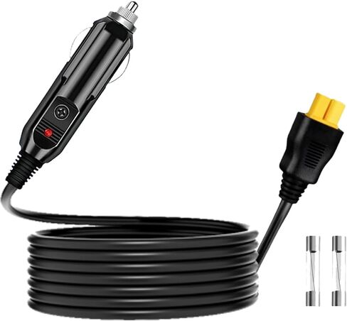 شاحن سيارة 10FT لـ Ecoflow Delta/River وBluetti EB55 وAnker 757/767 ومحطات الطاقة المحمولة التي تتميز بموصلات XT60. متوافق مع كابلات شحن ولاعة السجائر Ecoflow Wave 2 in Kuwait