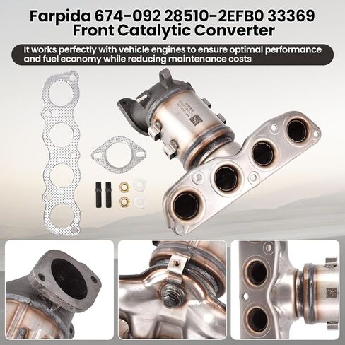 674-092 محول حفاز أمامي مناسب لسيارة Hyundai Elantra 2.0L 2017-2020، لكيا Forte&Forte5 2.0L 2017-2021، استبدل 28510-2EFB0 28510-2ESA0 28510-2ESB0 327-10007 327-10170 33369 in Saudi Arabia