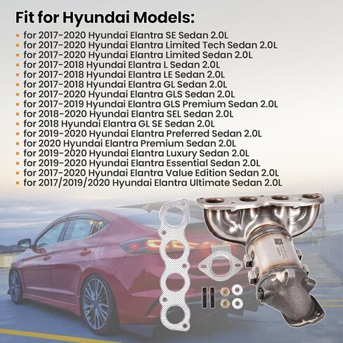 674-092 محول حفاز أمامي مناسب لسيارة Hyundai Elantra 2.0L 2017-2020، لكيا Forte&Forte5 2.0L 2017-2021، استبدل 28510-2EFB0 28510-2ESA0 28510-2ESB0 327-10007 327-10170 33369 in Saudi Arabia