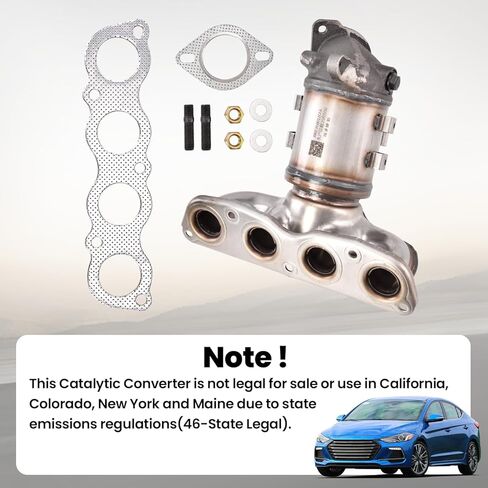 674-092 محول حفاز أمامي مناسب لسيارة Hyundai Elantra 2.0L 2017-2020، لكيا Forte&Forte5 2.0L 2017-2021، استبدل 28510-2EFB0 28510-2ESA0 28510-2ESB0 327-10007 327-10170 33369 in Saudi Arabia