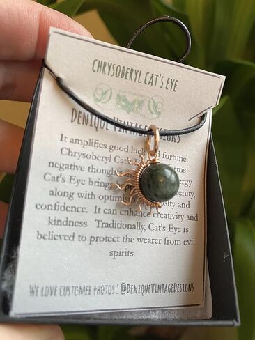 Green Chrysoberyl Cats Eye 1/2 Sun Wire Pendant- Black Niobium/Silver/Steel/Copper/Bronze/14K Gold, or 14K Rose Gold- Pendant or Bracelet Charm Black Gemstone Jewelry Sun Moon Necklace in Kuwait