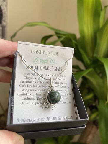 Green Chrysoberyl Cats Eye 1/2 Sun Wire Pendant- Black Niobium/Silver/Steel/Copper/Bronze/14K Gold, or 14K Rose Gold- Pendant or Bracelet Charm Black Gemstone Jewelry Sun Moon Necklace in Kuwait