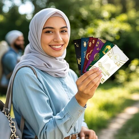 24 قطعة من مظاريف أموال عيد مبارك للنقود وحاملات بطاقات هدايا رمضان ومغلف جيب للعطلات للنقود وبطاقات مبارك الإسلامية، 6 ألوان in Kuwait