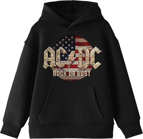 Bioworld ACDC Rock Or Bust Long Sleeve Boys' Black Hooded Sweatshirt in Saudi Arabia