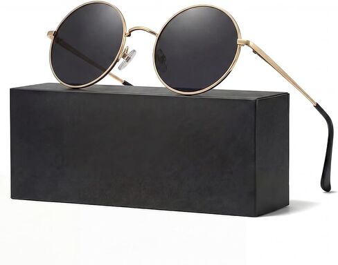 Retro Round Sunglasses,Polarized UV400 Protection Hippie Circle Sunglasses for Daily Driving Travel for Men Women in Saudi Arabia