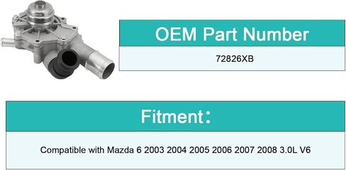 مضخة مياه 72826XB (3.0L V6) لفورد إسكيب 2006-2008، فيوجن 2006-2009، لمازدا 6 2003-2008، لميركوري مارينر 2006-2008، ميلان 2006-2009، لينكولن زفير 2006 ‎1452510AH 131-2441 in Saudi Arabia