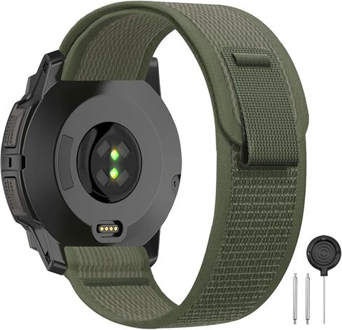 شريط لاصق وحلقة من النايلون متوافق مع Garmin Instinct /3 45 مم/2/2 Solar/Solar/2 Solar التكتيكية/2 Surf، سوار معصم رياضي مسامي 22 مم متوافق مع Garmin Instinct التكتيكية/الرياضات الإلكترونية/المد والجزر in Kuwait