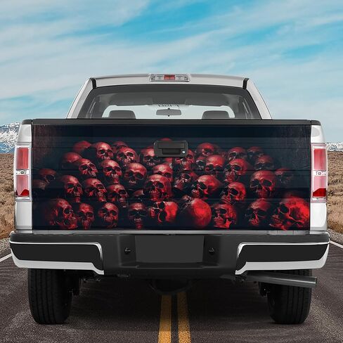 ThangPham Shop Horror Halloween with Skulls Tailgate Wrap - موضوع رعب الهالوين للعشاق in Saudi Arabia