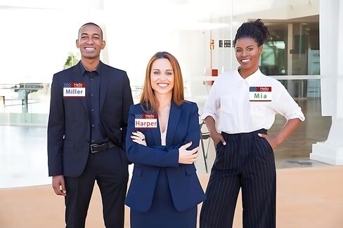 300 Pcs “Hello My Name is “ Patriotic Name Tags Stickers(3.5"X2.4") Self-Adhesive Name Sticker Name Badges Labels are Great for Volunteer Work，Party,Office, Meeting, School and Mailing in Saudi Arabia