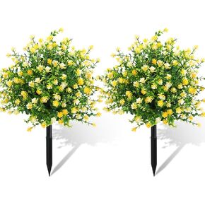 Set of 2 Artificial Camellia Topiary Ball Tree Fake Bushes Shrubs Outdoor Faux Plant with Ground Spike 26 x 18 Inch Flowers UV Resistance Greenery for Front Porch Garden Patio Indoor in Kuwait
