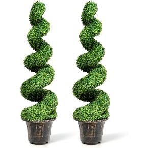 SAFEPLUS 4 Ft Artificial Boxwood Spiral Topiary Tree, Fake Greenery Plants for Indoor or Outdoor in Saudi Arabia