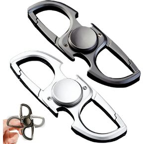 سلسلة مفاتيح فيدجيت سبينر مع فتاحة زجاجات، مشبك حلقة تسلق مضاد للسرقة لأقفال حقيبة الظهر واستبدال سحاب، لعبة تخفيف التوتر للبالغين والمراهقين، حلقة مفاتيح محمولة باللون الفضي والرمادي الفلكي in Kuwait