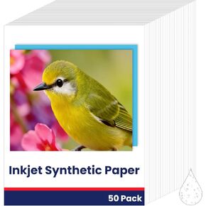 50 Sheets Waterproof White Inkjet Paper Synthetic Tearproof Printer Paper Matte Double Sided Printable White Film for Inkjet Printers 8.5 x 11 Full Labels in Kuwait