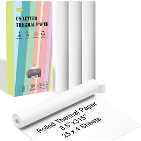 [220 ورقة] ورق طابعة حراري مقاس 8.5 × 11 أمريكي، ورق حراري مطوي بمروحة سريع الجفاف، متوافق مع MT610، M08F، D810، M832، M08E، A285M، ​​A40، A80، A81، PR20، iDPRT HPRT PRT in Kuwait