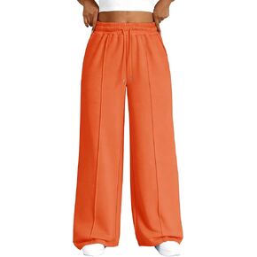 Chulianyouhuo المرأة حجم كبير Sweatpants واسعة الساق السراويل الفضفاضة صالة عالية الخصر الرباط الركض بانت مع جيوب in Kuwait
