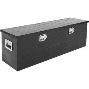 صندوق أدوات الشاحنة 48 × 14 × 16 بوصة من الألومنيوم الأسود 5 بار مداس السيارة في الهواء الطلق صندوق أدوات التقاط المقطورة، منظم تخزين RV، منظم صندوق سرير الشاحنة مع مزلاج قفل مع مفاتيح in Kuwait