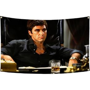 Scarface Movie Poster Flag 3x5Ft Motivational Vintage Band Thriller Love Scifi Movie Tapestry Every Dog Has Its Day Banner Tony Montana for College Dorm Room Decoration in Kuwait