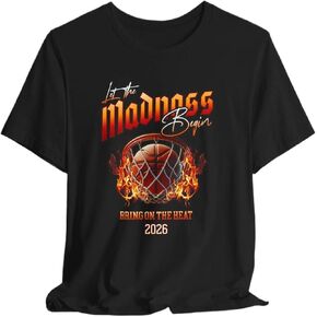 Let The Madness Begin Basketball T-Shirt, 2026 College Hoops Graphic Tee in Kuwait