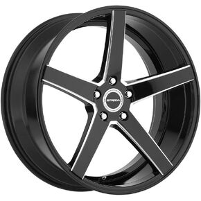 STRADA PERFETTO Custom Wheel - 20x8.5, 40 Offset, 5x114.3 Bolt Pattern, 72.6mm Hub - Gloss Black with Milled Accents Rim in Kuwait