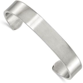 Stainless Steel Brushed 12mm Cuff Bangle Bracelet 8" in Saudi Arabia