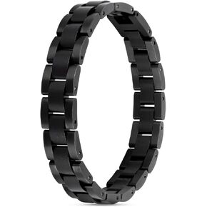 BOBO BIRD Men's Bracelet, Wood & Stainless Steel Combined Wooden Bangle Jewelry, 8.46 inch Length, Jewelry Clasp in Kuwait