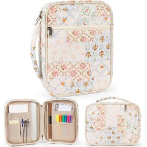 حافظة غطاء الكتاب المقدس للنساء، غطاء الكتاب المقدس مبطن مع زهرة مقسمة، حقيبة الكتاب المقدس للفتيات مع مقبض (زهور ملونة) in Kuwait