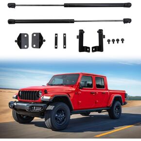 يدعم رفع غطاء محرك السيارة متوافق مع 2020-2026 Jeep Gladiator JT 2018-2026 Wrangler JLU غطاء محرك السيارة دعم الدعامات غطاء محرك السيارة المخمدات جميع الأحوال الجوية 1 زوج لملحقات المصارع 2025 in Kuwait