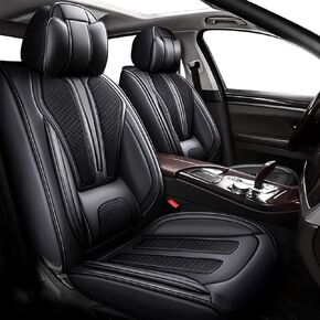 TTX LIGHTING Car Seat Covers Full Set Fit for Hyundai Santa Fe 2007-2024 2025 Breathable and Waterproof Faux Leather Anti-Slip Automotive 5 Seat Covers with Airbag Compatible(Black,5 Seats) in Kuwait