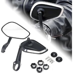مرايا نهاية شريط الدراجات النارية متوافقة مع Rocket 3/ Street Triple S 765 765RS 765R Speed ​​Triple 1200RS 1200RR/ Bobber T120/Daytona 660 مجموعة مرآة نهاية شريط المقود للدراجة النارية (المعين) in Kuwait