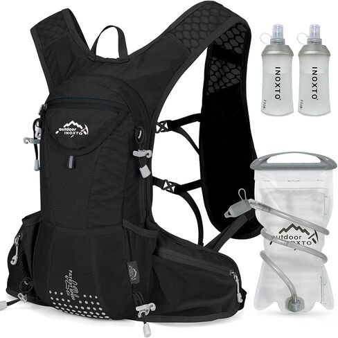حقيبة ظهر IX INOXTO Hydration Pack، حقيبة ظهر مائية خفيفة الوزن مع حقيبة نهارية لترطيب المثانة سعة 2 لتر للرجال والنساء، سترة ترطيب للجري للجري والمشي لمسافات طويلة وتسلق سباق الدراجات in Kuwait