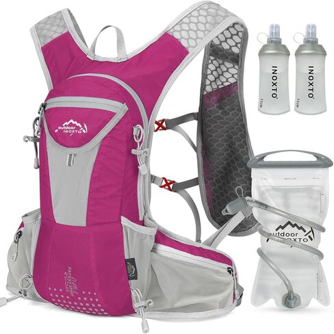 حقيبة ظهر IX INOXTO Hydration Pack، حقيبة ظهر مائية خفيفة الوزن مع حقيبة نهارية لترطيب المثانة سعة 2 لتر للرجال والنساء، سترة ترطيب للجري للجري والمشي لمسافات طويلة وتسلق سباق الدراجات in Kuwait