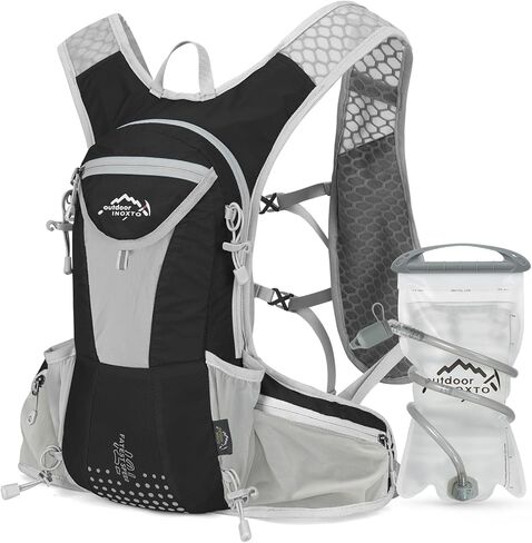 حقيبة ظهر IX INOXTO Hydration Pack، حقيبة ظهر مائية خفيفة الوزن مع حقيبة نهارية لترطيب المثانة سعة 2 لتر للرجال والنساء، سترة ترطيب للجري للجري والمشي لمسافات طويلة وتسلق سباق الدراجات in Kuwait