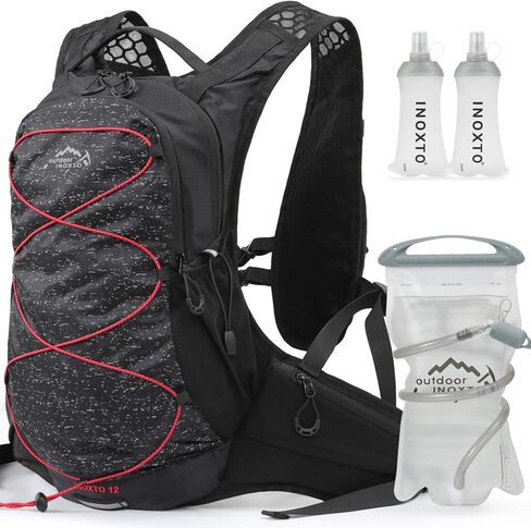 حقيبة ظهر IX INOXTO Hydration Pack، حقيبة ظهر مائية خفيفة الوزن مع حقيبة نهارية لترطيب المثانة سعة 2 لتر للرجال والنساء، سترة ترطيب للجري للجري والمشي لمسافات طويلة وتسلق سباق الدراجات in Kuwait