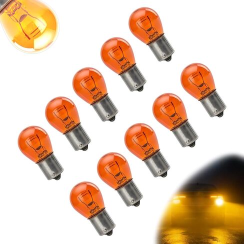 1157 Brake Light Bulb, 12V P21/5W S25 BAY15D Double Tail High and Low Turn Signal Bulb Replacement, 10 Pack for Automotive Universal Halogen Taillight Brake Parking Light (White) in Saudi Arabia