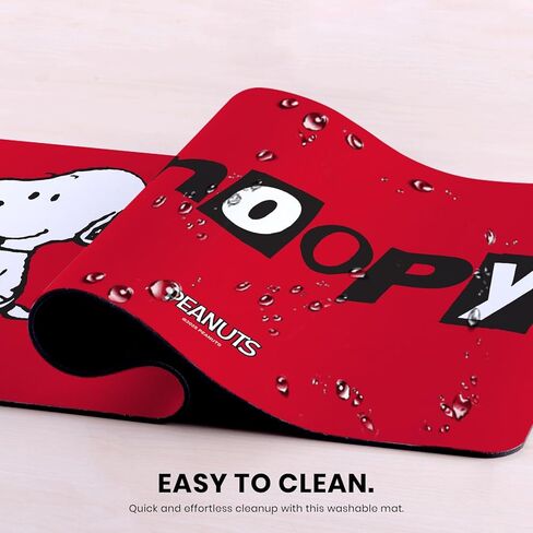 تصميمات غطاء الرأس مرخصة رسميًا برسومات Peanuts Snoopy باللون الأحمر مقاس 23.62 × 11.81 × 0.12 بوصة (600 × 300 مم) - وسادة لوحة مفاتيح وماوس للكمبيوتر المكتبي L in Kuwait