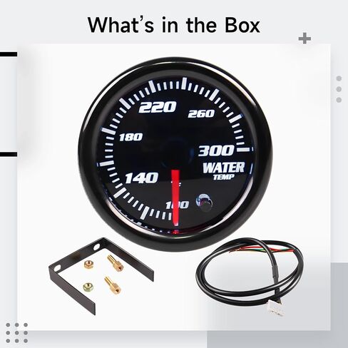 2 مقياس درجة حرارة LED للسيارات، نطاق 100 درجة فهرنهايت - 300 درجة فهرنهايت، شاشة تبريد مياه عالمية 12 فولت، إضاءة خلفية 7 ألوان مع سهولة التركيب in Kuwait
