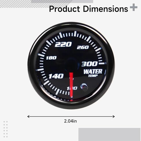 2 مقياس درجة حرارة LED للسيارات، نطاق 100 درجة فهرنهايت - 300 درجة فهرنهايت، شاشة تبريد مياه عالمية 12 فولت، إضاءة خلفية 7 ألوان مع سهولة التركيب in Kuwait