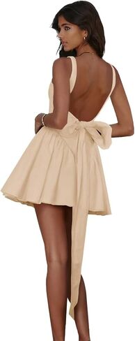 Cudiew Satin Homecoming Dress with Bow Straps for Teens Short Cocktail Party Gown 2025 Mini Wedding Dress in Saudi Arabia