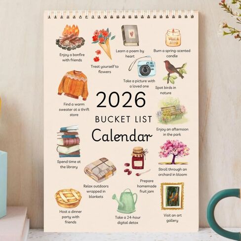 تقويم قائمة الدلو لعام 2026، تقويم شهري بألوان مائية فنية، بطاقة تذكير بوقت سطح المكتب in Saudi Arabia