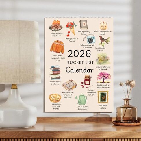 تقويم قائمة الدلو لعام 2026، تقويم شهري بألوان مائية فنية، بطاقة تذكير بوقت سطح المكتب in Saudi Arabia