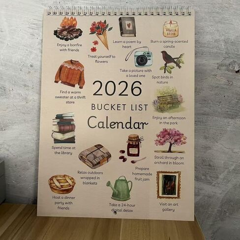 تقويم قائمة الدلو لعام 2026، تقويم شهري بألوان مائية فنية، بطاقة تذكير بوقت سطح المكتب in Saudi Arabia