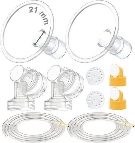 طقم مضخة الثدي Maymom متوافق مع مضخة Medela في مضخة Style Advanced؛ 2 × واقي الثدي المكون من قطعتين مقاس 21 مم، 2 صمام، 4 غشاء، 2 أنبوب بديل؛ قطعة غيار لدرع ميديلا، صمام ميديلا in Kuwait
