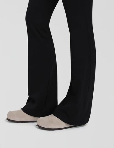 HeyNuts Mellow Flare Leggings for Women, High Waisted Tummy Control Bell Bottom Leggings Wide Leg Bootcut Yoga Pants Athletic Compression Buttery Soft Lounge Pants 32.5" Black L(12) in Saudi Arabia