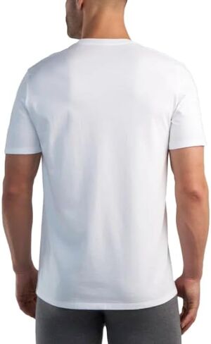 KIRKLAND Signature Men's Crew Neck Lightweight Tagless Tee Shirt - 6-Pack (US, Alpha, X-Large, Regular, Regular, White) in Saudi Arabia