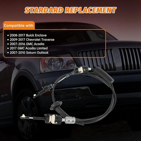 23256076 Automatic Transmission Gear Shifter Cable Compatible with Chevrolet Traverse 2009-2017,for Buick Enclave 2008-2017,Compatible with 2007-2017 GMC Acadia,Replace 20922587 22833771 in Kuwait
