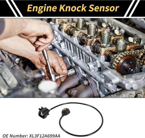 1 قطعة مستشعر تدق المحرك لفورد F-150 1999-2010 لفورد F-350 F-450 سوبر ديوتي 1999-2004 محرك تدق تفجير قوي معدن البلاستيك الأسود in Saudi Arabia