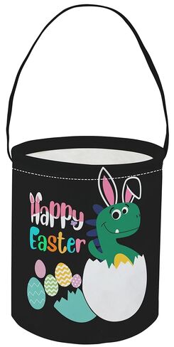 CLOCOR Easter Dinosaur Bucket for Kids,Easter Egg Hunt Bag,Canvas Easter Dinosaur Basket Empty,Easter Party Gift Basket(Easter Dinosaur Bucket) in Saudi Arabia
