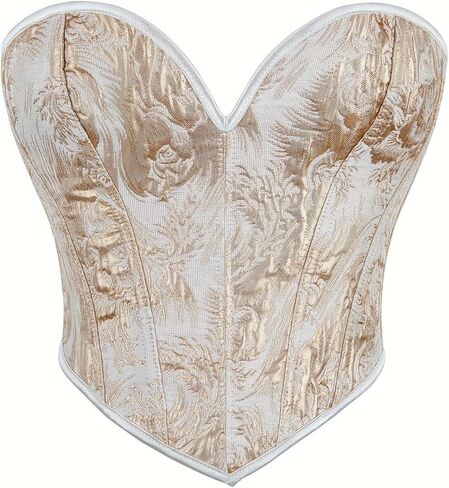 Golden Metallic Punk Casual Style Women's Tight Corset Strapless Bustier Boho, Perfect for Costume and Party Wear in Saudi Arabia