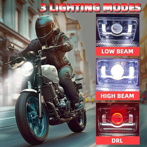 Fit for Honda XR250 XR250L XR650L XR650R Headlights,5 Inch Square Headlamp Assembly with DRL Turn Signal High-Low Beam,600% Brighter,DOT Approved,Plug N Play in Saudi Arabia
