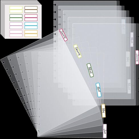Translucent Poly Tab Dividers for Discbound Notebooks - Disc Bound Planner Supplies, Index Dividers for Notebook Organization and Planning(6 Sets, 36 Sheets in Total) in Saudi Arabia